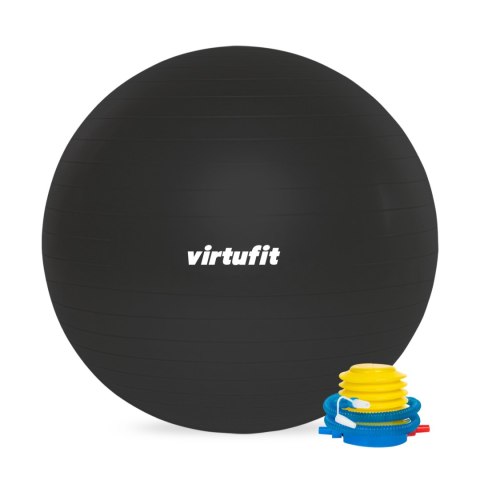 VIRTUFIT PIŁKA GIMNASTYCZNA ANTI-BURST PRO Z POMPKĄ CZARNA 65 CM VirtuFit