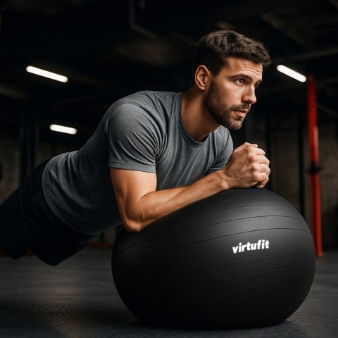 VIRTUFIT PIŁKA GIMNASTYCZNA ANTI-BURST PRO Z POMPKĄ CZARNA 65 CM VirtuFit