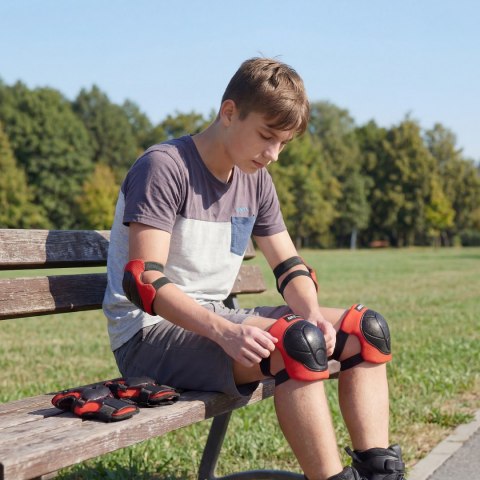 H210 ZESTAW OCHRANIACZY CZERWONY ROZM. L NILS EXTREME NILS EXTREME