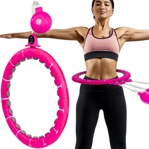 HULA HOP Z MASAŻEREM OBCIĄŻENIEM I LICZNIKIEM FUKSJA ENERO FIT