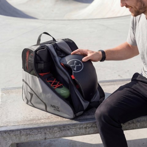 TS110 TORBA NA ROLKI/ŁYŻWY SZARA NILS EXTREME NILS EXTREME