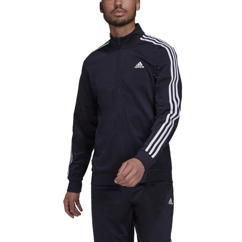 Bluza męska adidas Primegreen Essentials Warm-Up 3-Stripes granatowa H46100 Adidas Bluza męska adidas Primegreen Essentials Warm-Up 3-Stripes granatowa H46100 Adidas