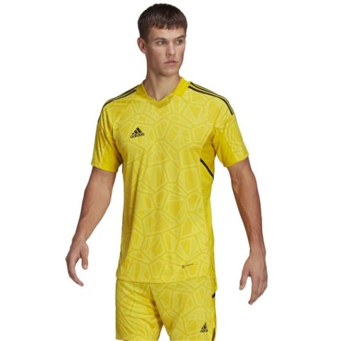 Koszulka męska adidas Condivo 22 Goalkeeper Jersey Short Sleeve żółta HF0138 Adidas teamwear Koszulka męska adidas Condivo 22 Goalkeeper Jersey Short Sleeve żółta HF0138 Adidas teamwear