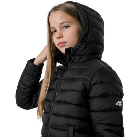 Kurtka dla dziewczynki 4F głęboka czerń HJZ22 JKUDP001 20S 4F