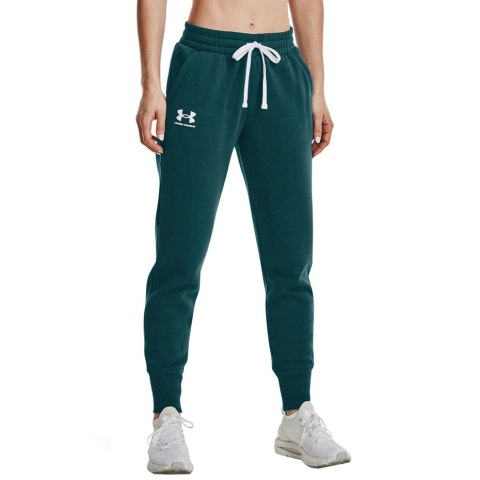 Spodnie damskie Under Armour Rival Fleece Joggers zielone 1356416 716 Under Armour