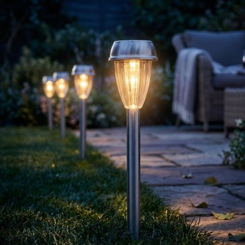 LAMPA SOLARNA 6X39,5CM INOX
