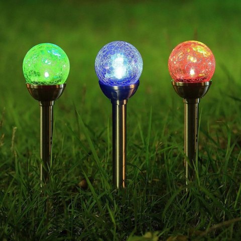 LAMPA SOLARNA SZKLANA KULA 7,5x34CM RGB