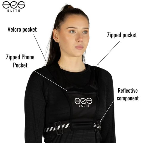 Kamizelka biegowa EOS ELITE 2.0 UltraLight Black uniwersalny czarny Pozostałe
