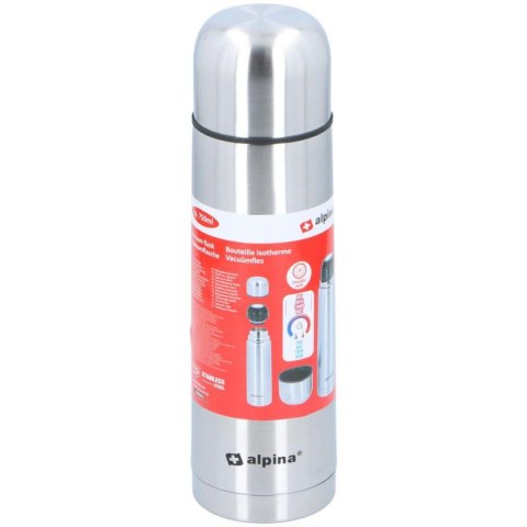 TERMOS TERMICZNY TURYSTYCZNY 750ML SREBRNY ALPINA