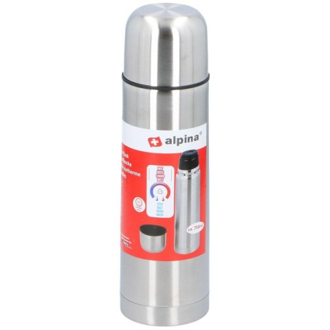 TERMOS TERMICZNY TURYSTYCZNY 750ML SREBRNY ALPINA