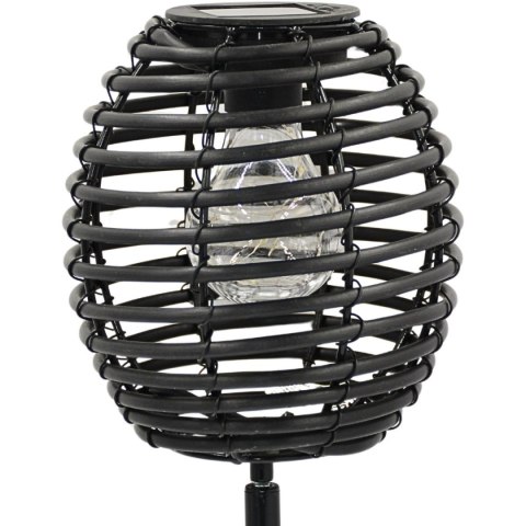 LAMPA SOLARNA KULA RATTAN CZARNA PROGARDEN
