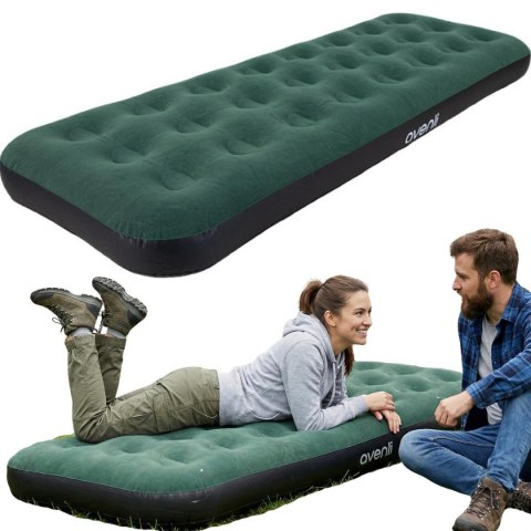 MATERAC FLOKOWANY 1-OSOBOWY ZIELONY 191x73x22CM 24642