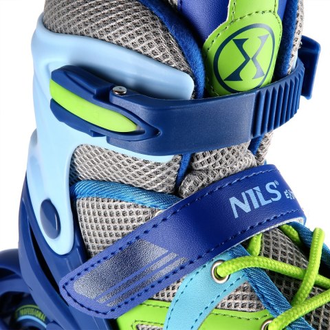 NJ1828A NIEBIESKO-ZIELONE ROZM. M(35-38) ŁYŻWOROLKI NILS EXTREME NILS EXTREME