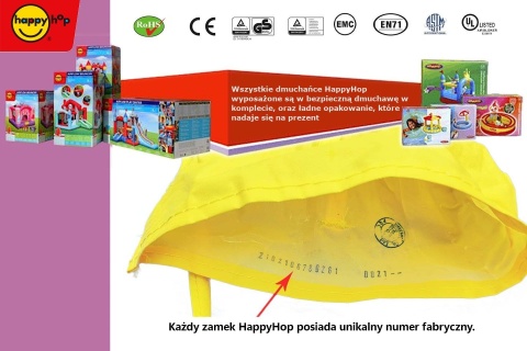 Dmuchana olbrzymia podwójna zjeżdżalnia Happy Hop - Zamek 4w1