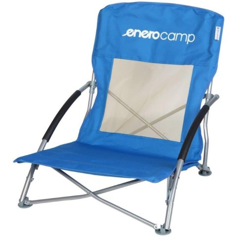 FOTEL TURYSTYCZNO PLAŻOWY Z PODŁOKIETNIKAMI 55x58x64CM SKŁADANY NIEBIESKI