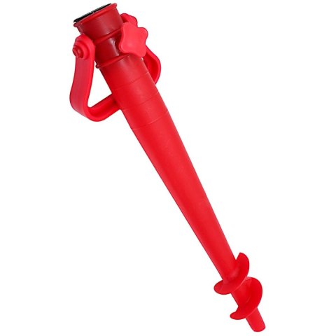 BAZA MOCOWANIE DO PARASOLA PLASTIKOWA WKRĘCANA 39CM CZERWONA