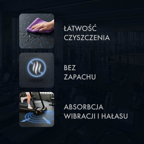 POS15 PODŁOGA GUMOWA POD SPRZĘT FITNESS BLACK/BLUE II GATUNEK INNY