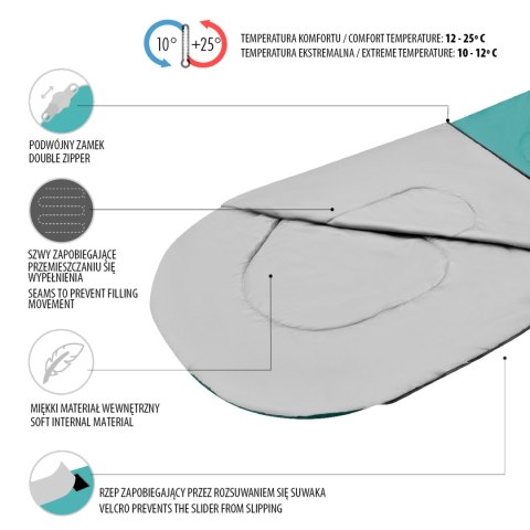 NC2105 ZIELONO-SZARY ŚPIWÓR ROZMIAR L NILS CAMP NILS CAMP