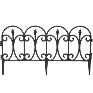 OGRODZENIE OGRODOWE PLASTIKOWE CZARNE 59x33CM 4 PANELE KINZO