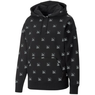 Bluza damska Puma Brand Love AOP Hoodie FL czarna 535706 01 Puma