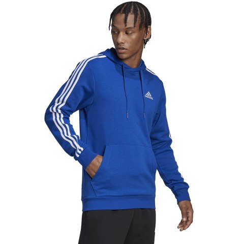 Bluza męska adidas Essentials 3-Stripes Hoodie niebieska HL2228 Adidas Bluza męska adidas Essentials 3-Stripes Hoodie niebieska HL2228 Adidas