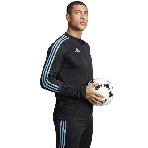 Bluza męska adidas Tiro 23 Club Training Top czarno-błękitna IC1580 Adidas Bluza męska adidas Tiro 23 Club Training Top czarno-błękitna IC1580 Adidas