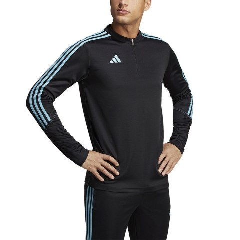 Bluza męska adidas Tiro 23 Club Training Top czarno-błękitna IC1580 Adidas Bluza męska adidas Tiro 23 Club Training Top czarno-błękitna IC1580 Adidas