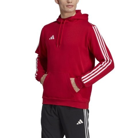 Bluza męska adidas Tiro 23 League Sweat Hoodie czerwono-biała HS3600 Adidas