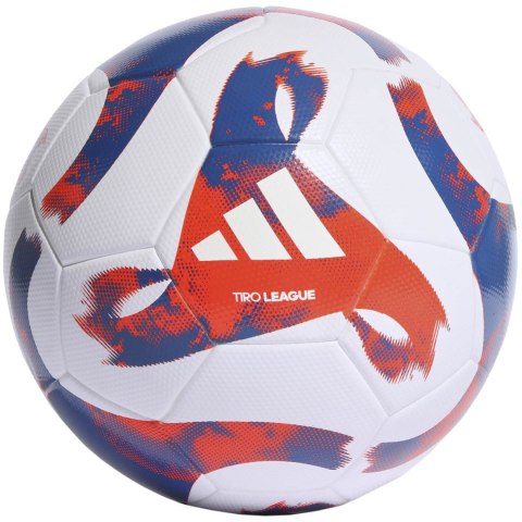 Piłka nożna adidas Tiro League TSBE biało-niebiesko-czerwona HT2422 Adidas teamwear Piłka nożna adidas Tiro League TSBE biało-niebiesko-czerwona HT2422 Adidas teamwear