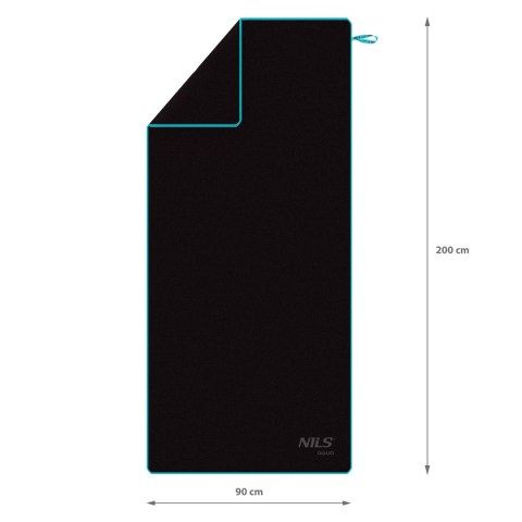 NAR13 CZARNY RĘCZNIK Z MIKROFIBRY 200x90 cm NILS AQUA NILS AQUA