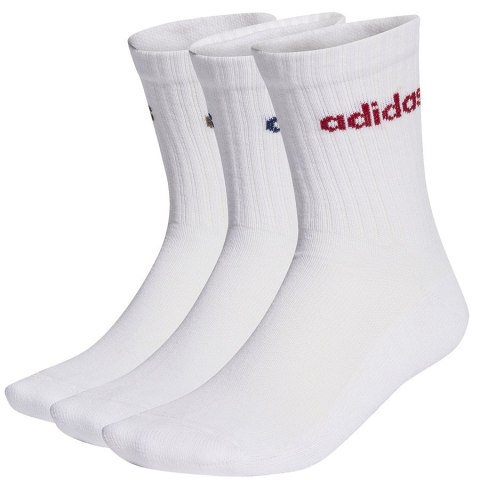 Skarpety adidas Linear Crew Socs Cushioned 3pary KD1716 biały 43-46 Adidas