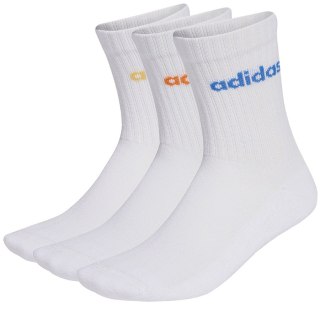 Skarpety adidas Linear Crew Socs Cushioned 3pary KD1717 biały 43-46 Adidas