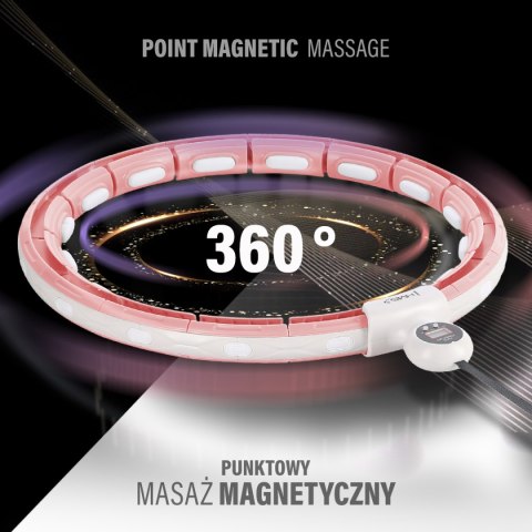 ZESTAW HULA HOP MAGNETYCZNY PINK HHM15 Z LICZNIKIEM HMS + PAS BR163 BLACK PLUS SIZE HMS
