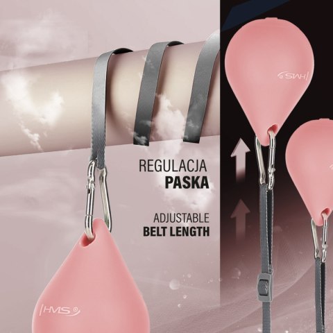 ZESTAW HULA HOP MAGNETYCZNY PINK HHM15 Z LICZNIKIEM HMS + PAS BR163 BLACK PLUS SIZE HMS