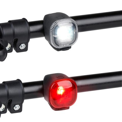 ZESTAW SILIKONOWYCH LAMP ROWEROWYCH LED PRZÓD TYŁ BLACK LED DUNLOP