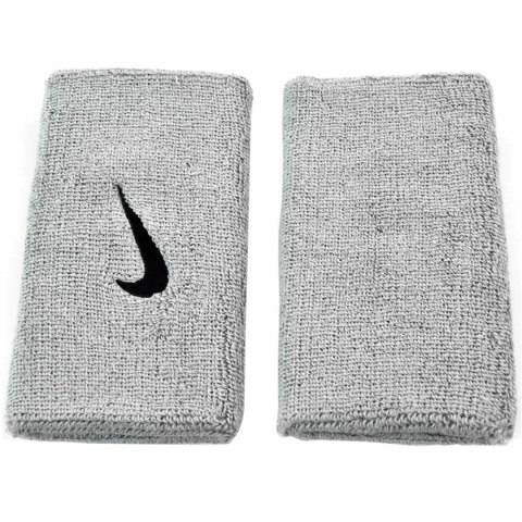 Frotka na rękę szeroka Nike Swoosh Doublewide szara 2szt NN05078 Nike