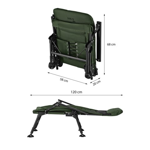 NC2702 KRZESŁO WĘDKARSKIE ZIELONO-CZARNE NILS CAMP NILS CAMP