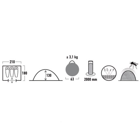 Namiot High Peak Swift 3 antracytowo-zielony 10144 High Peak