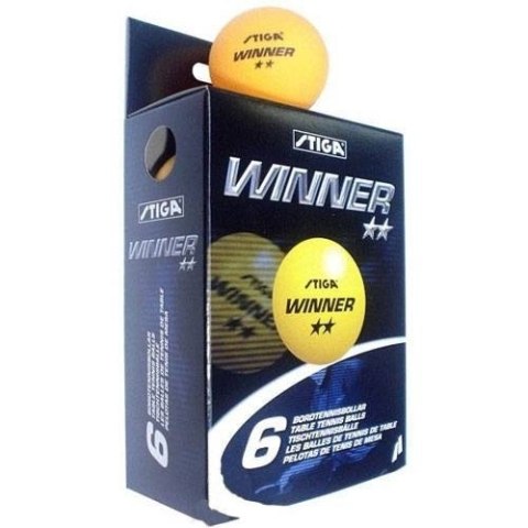 Piłeczki do ping ponga Stiga Winner ** żółta 6szt STIGA