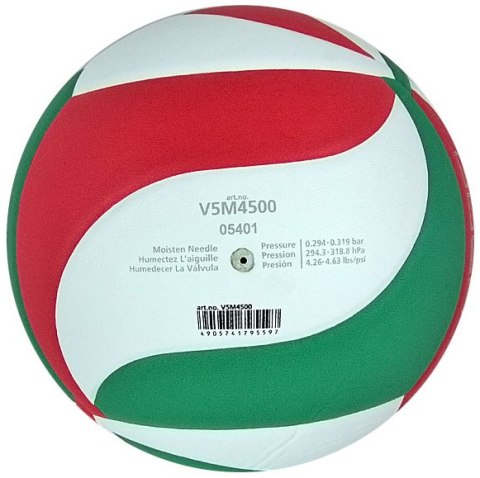 Piłka siatkowa Molten V5M4500 biało-czerwono-zielona 5 Molten
