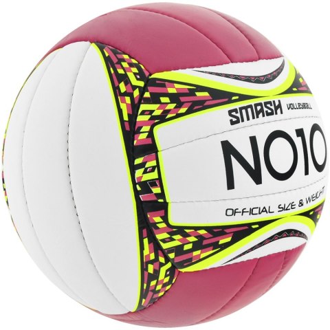 Piłka siatkowa NO10 Smash Purple biało-różowa 56063 A 5 NO10