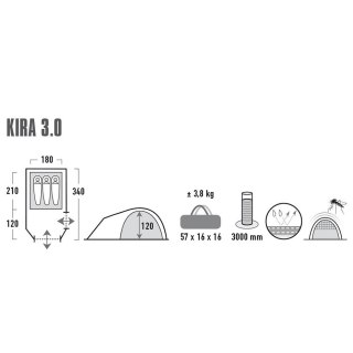 Namiot High Peak Kira 3 jasnoszary 10370 High Peak