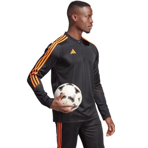 Bluza męska adidas Tiro 23 Club Training Top czarno-pomarańczowa HZ0182 Adidas Bluza męska adidas Tiro 23 Club Training Top czarno-pomarańczowa HZ0182 Adidas