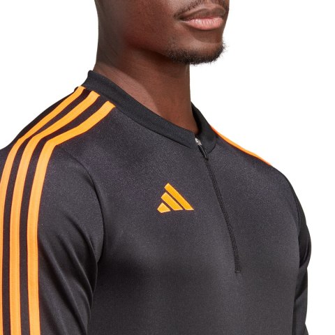 Bluza męska adidas Tiro 23 Club Training Top czarno-pomarańczowa HZ0182 Adidas Bluza męska adidas Tiro 23 Club Training Top czarno-pomarańczowa HZ0182 Adidas