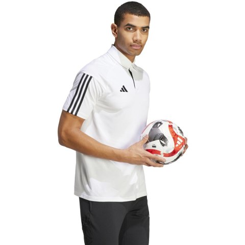 Koszulka męska adidas Tiro 23 Competition Polo biała IC4575 Adidas teamwear Koszulka męska adidas Tiro 23 Competition Polo biała IC4575 Adidas teamwear
