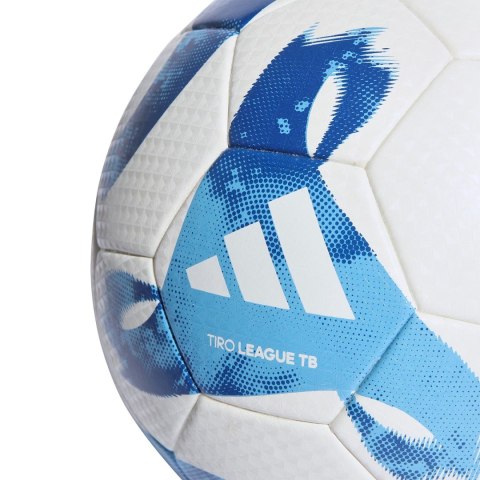 Piłka nożna adidas Tiro League Thermally Bonded biało-niebieska HT2429 Adidas teamwear Piłka nożna adidas Tiro League Thermally Bonded biało-niebieska HT2429 Adidas teamwear