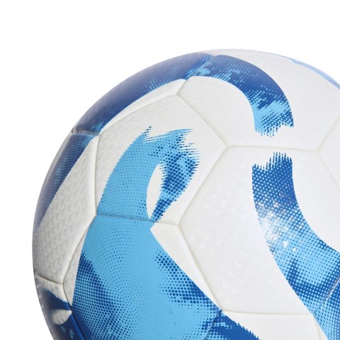 Piłka nożna adidas Tiro League Thermally Bonded biało-niebieska HT2429 Adidas teamwear Piłka nożna adidas Tiro League Thermally Bonded biało-niebieska HT2429 Adidas teamwear