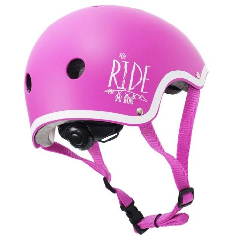 Kask SMJ różowy dla dziewczynki regulowany F501 M Smj