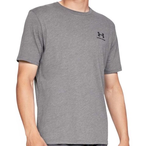 Koszulka męska z krótkim rękawem Under Armour Sportstyle Left Chest SS szary melanż 1326799 036 M Under Armour