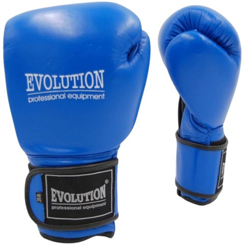 Rękawice bokserskie Evolution profesjonalne ze skóry naturalnej PRO RB-1510,1512 niebieskie 10 Evolution